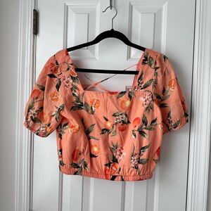 Loft Orange Harvest Criss Cross Back Crop Top Size S